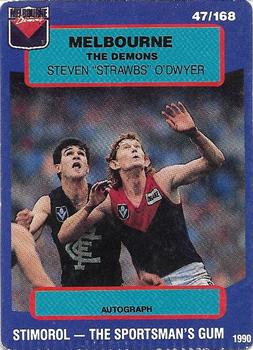 1990 AFL Scanlens Stimorol #47 Steven O’Dwyer Front
